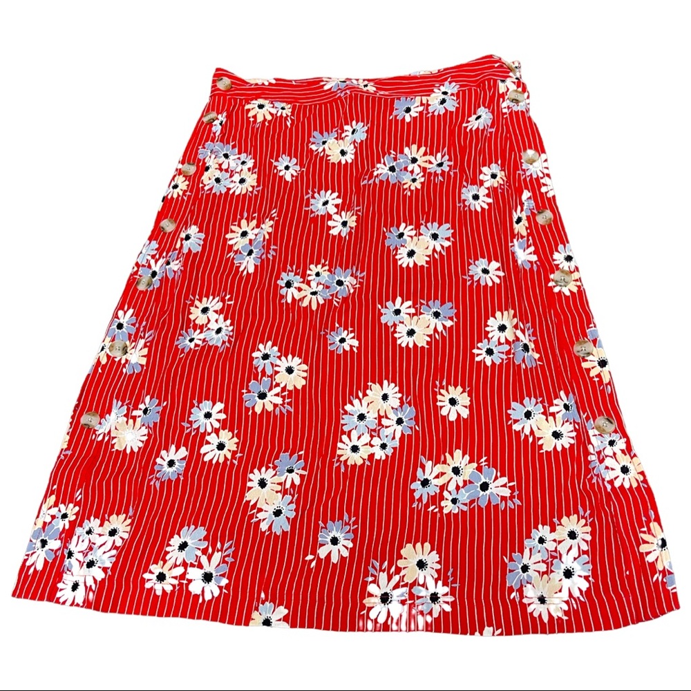 Madewell floral midi skirt